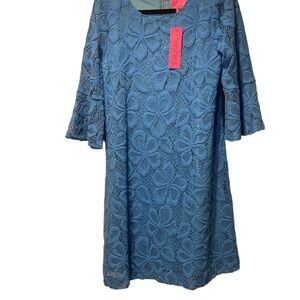 Lilly Pulitzer Blue Floral Lace Dress